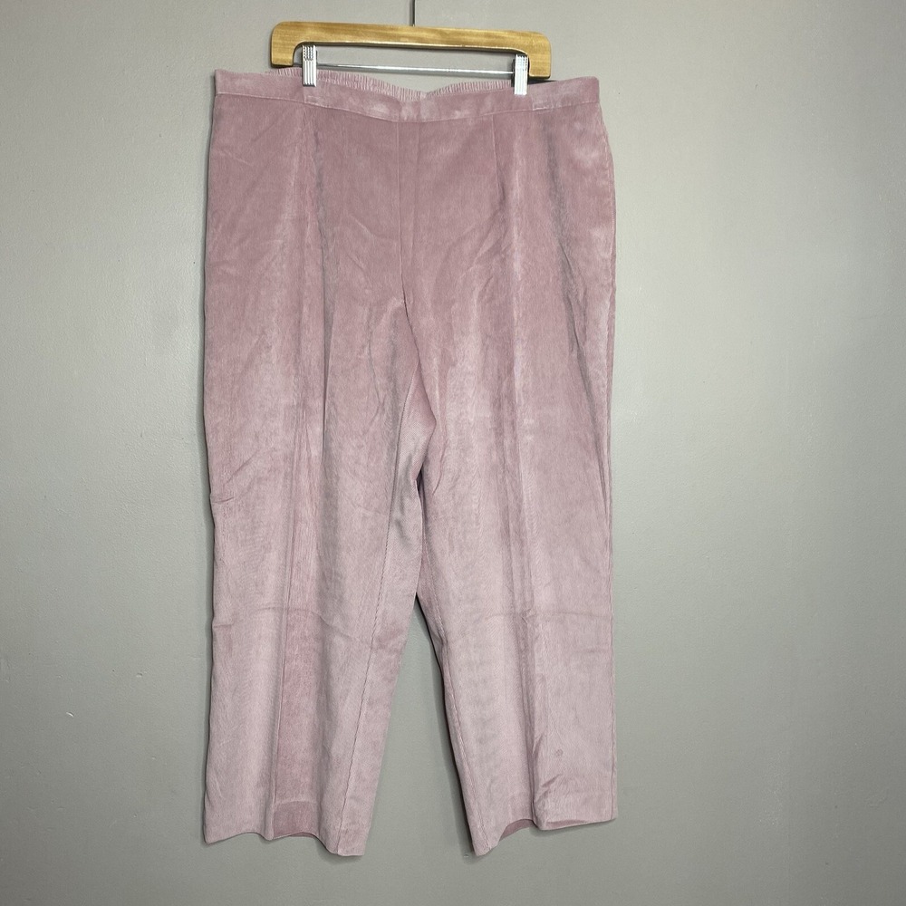 Alfred Dunner Alpine Lodge Corduroy Blush Pink Pants Women's Size 20W Short